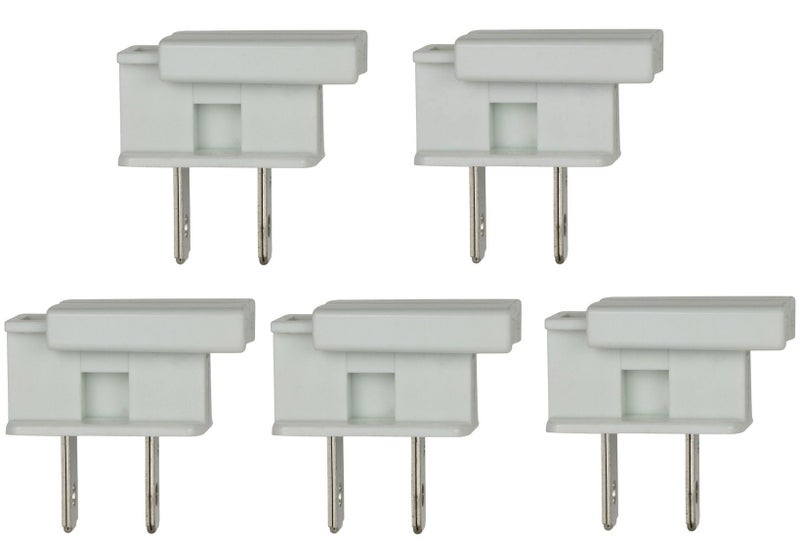 Creative Hobbies SPLUG, Easy Snap On End Plug, For SPT-1 Wire, Residential Grade, Polarized, Non-Grounding, 8 Amp, 125 Volt, White, Pack of 5 Plugs - Image 1